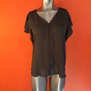 Fortune+Ivy Flutter Sleeve Women's Blouse Size Small